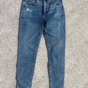 LOFT Distressed Blue Skinny Jeans